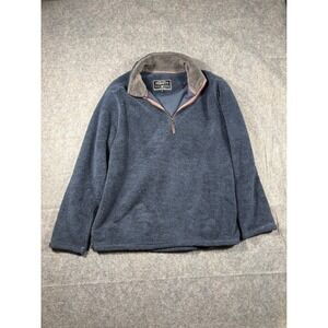 TRINITY‎ Men's Dark Blue Fleece 1/4 Zip Pullover Sweatshirt XL